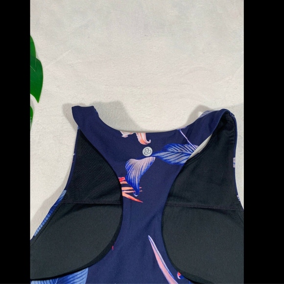 NEW $40 Zella Floral Stardust Racerback Padded Sports Bra in Blue‎ [SZ XS ] - Picture 7 of 8